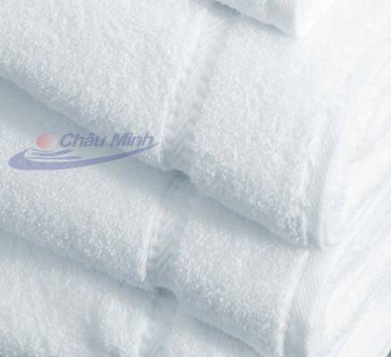 Khăn tắm cotton 70x140cm 500gr dùng trong khách sạn (Màu trắng xanh)