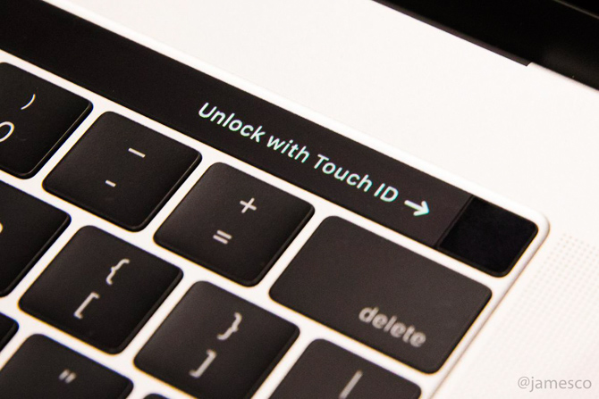macbook pro 2016 được trang bị Touch ID