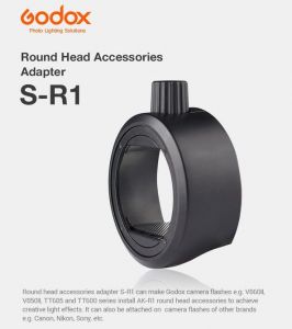 Godox Round Head Accessories AK-R1's Adapter  for Godox  V860II&TT685&TT600