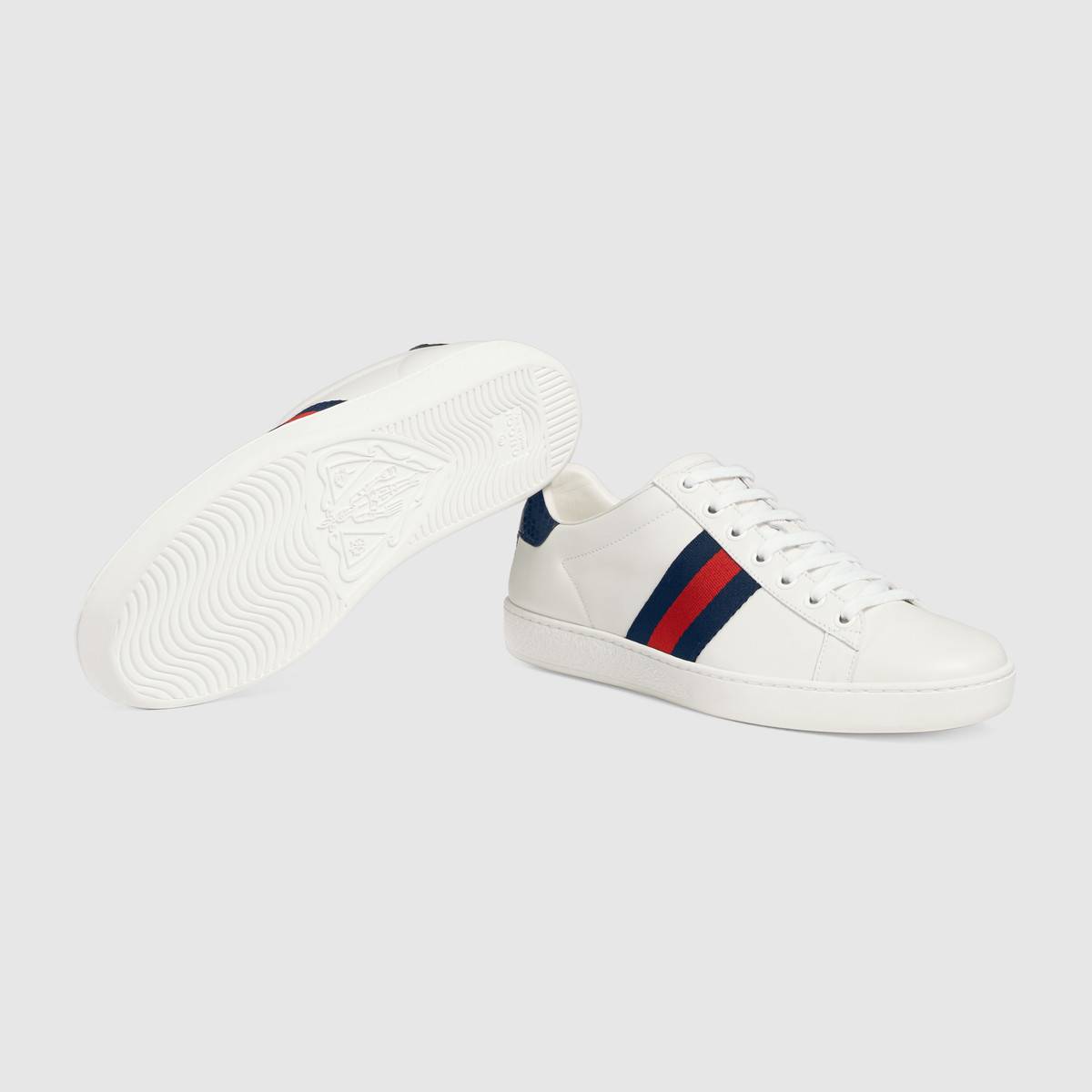 GIÀY GUCCI - ACE LEATHER SNEAKER BLUE AYERS