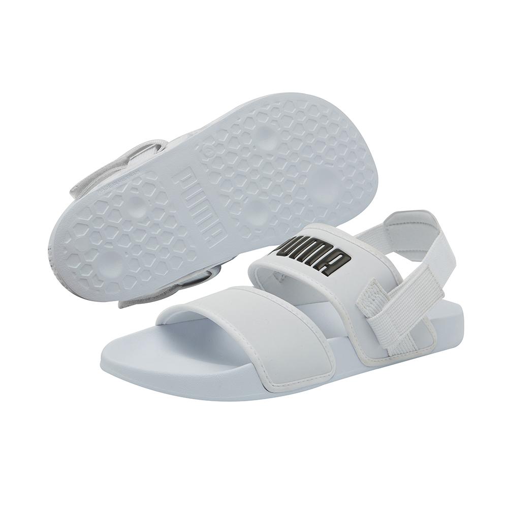 white puma sandals