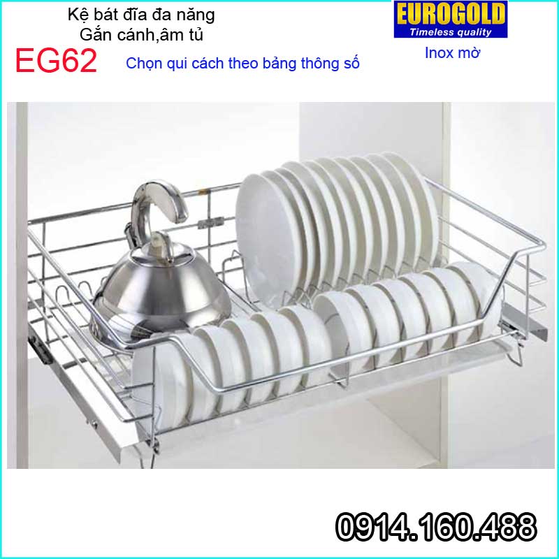 Kệ chén dĩa đa năng âm tủ gắn cánh EUROGOLD-EG62