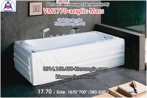 Bồn tắm dài massage acrylic 1,7m Việt Mỹ 1770