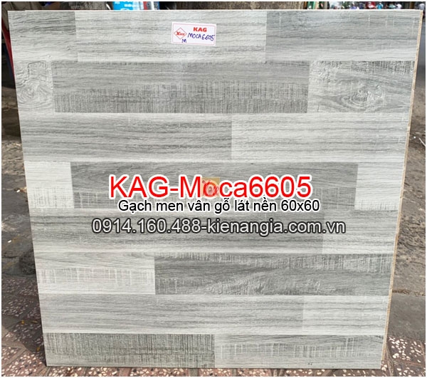 Gạch men vân gỗ  bóng lát nền 60x60 KAG-Moca6605