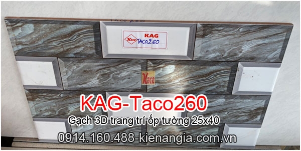 Gạch 3D trang trí ốp tường 25x40 KAG-Taco260