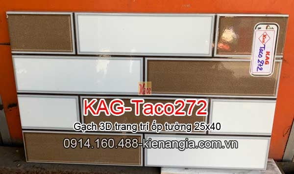 Gạch 3D trang trí ốp tường 25x40 KAG-Taco271
