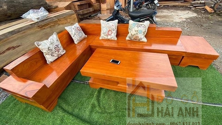 sofa gỗ gõ đỏ tại hà nội