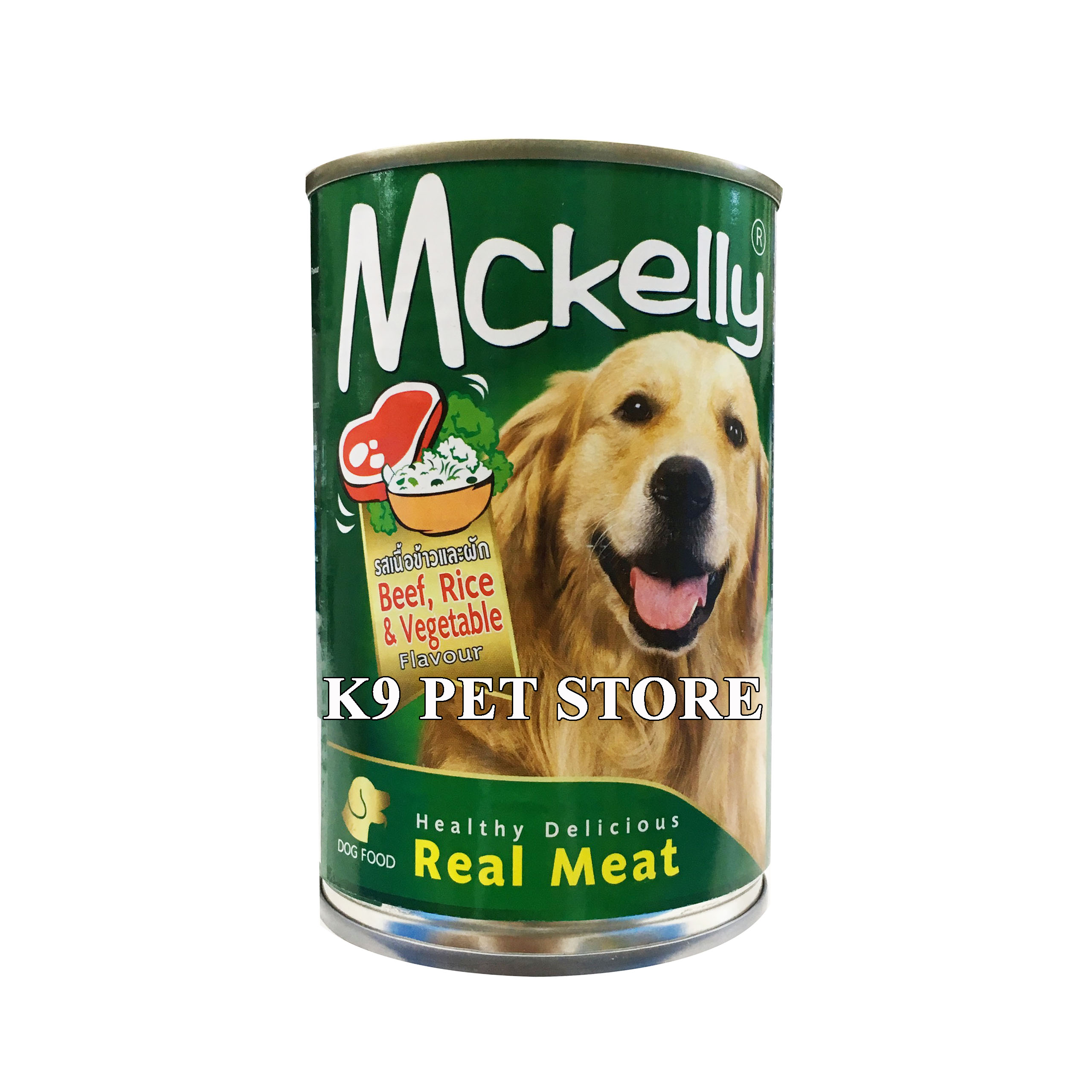 Pate lon cao cấp cho chó Mckelly vị Bò, Gạo và Rau 400g