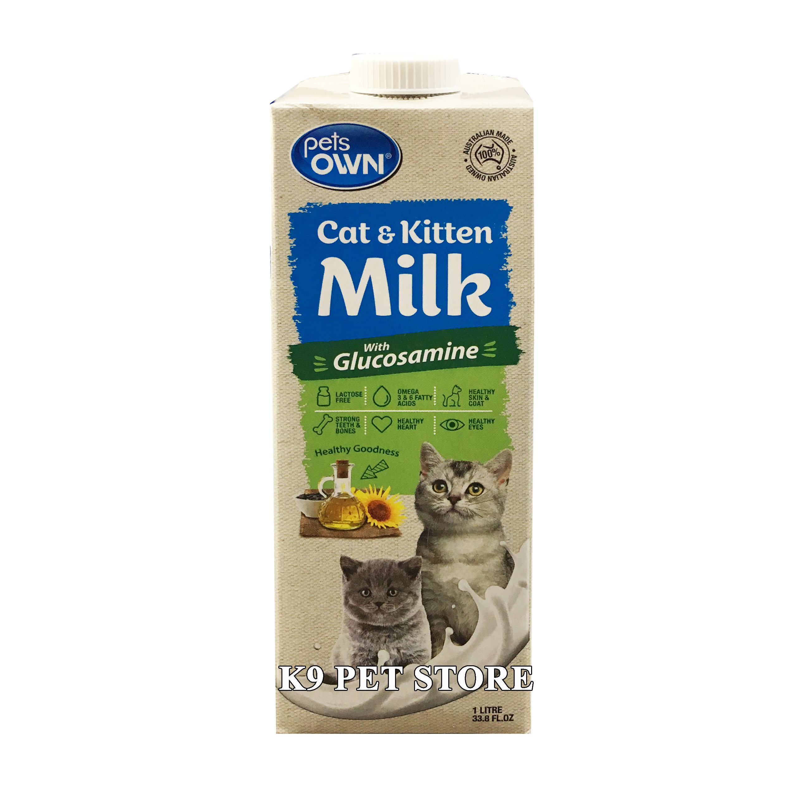 Sữa Úc Glucosamine Pet's Own cho mèo 1l (HSD: 23/4/2022)
