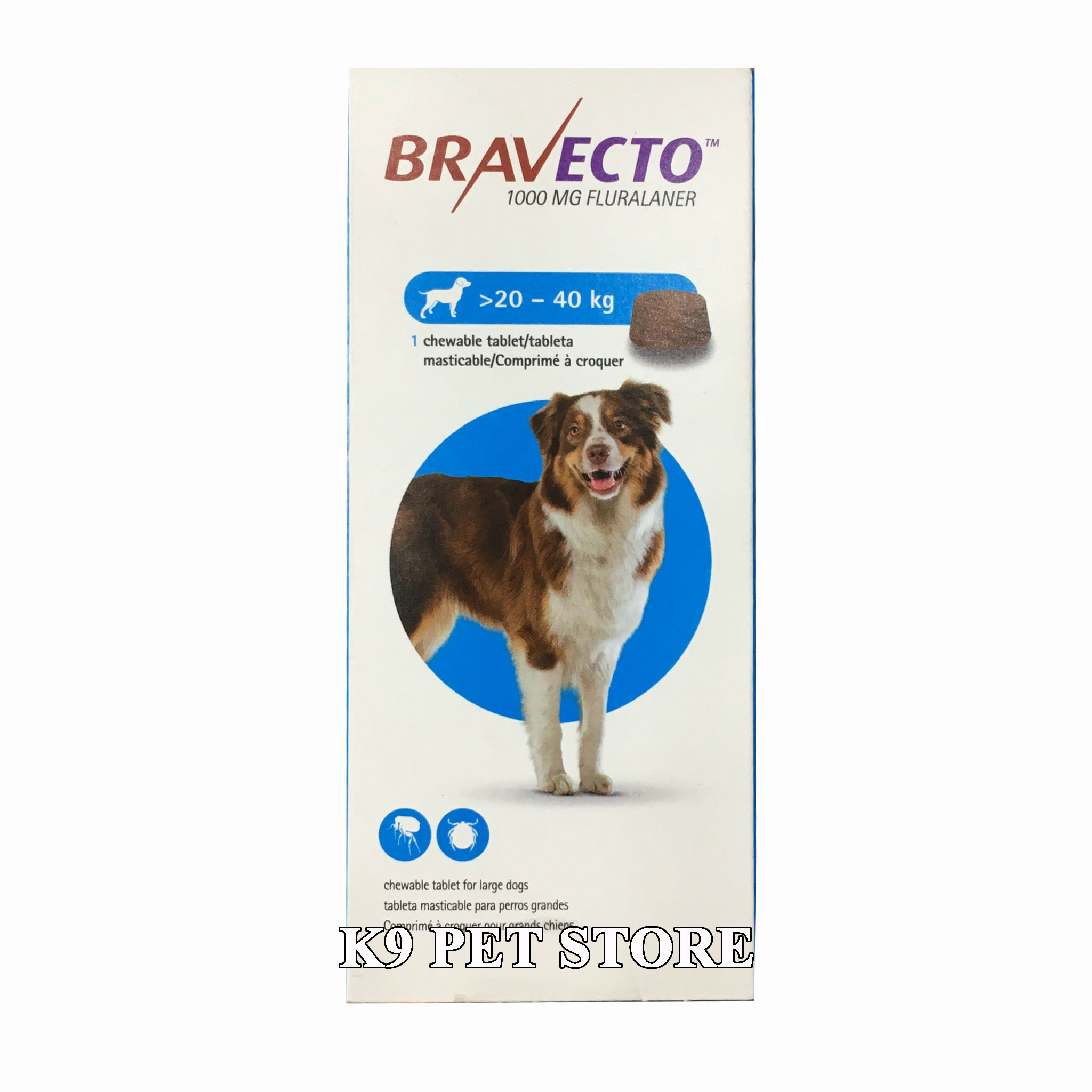 Bravecto 20-40kg - Trị ve ghẻ viêm da Demodex chó