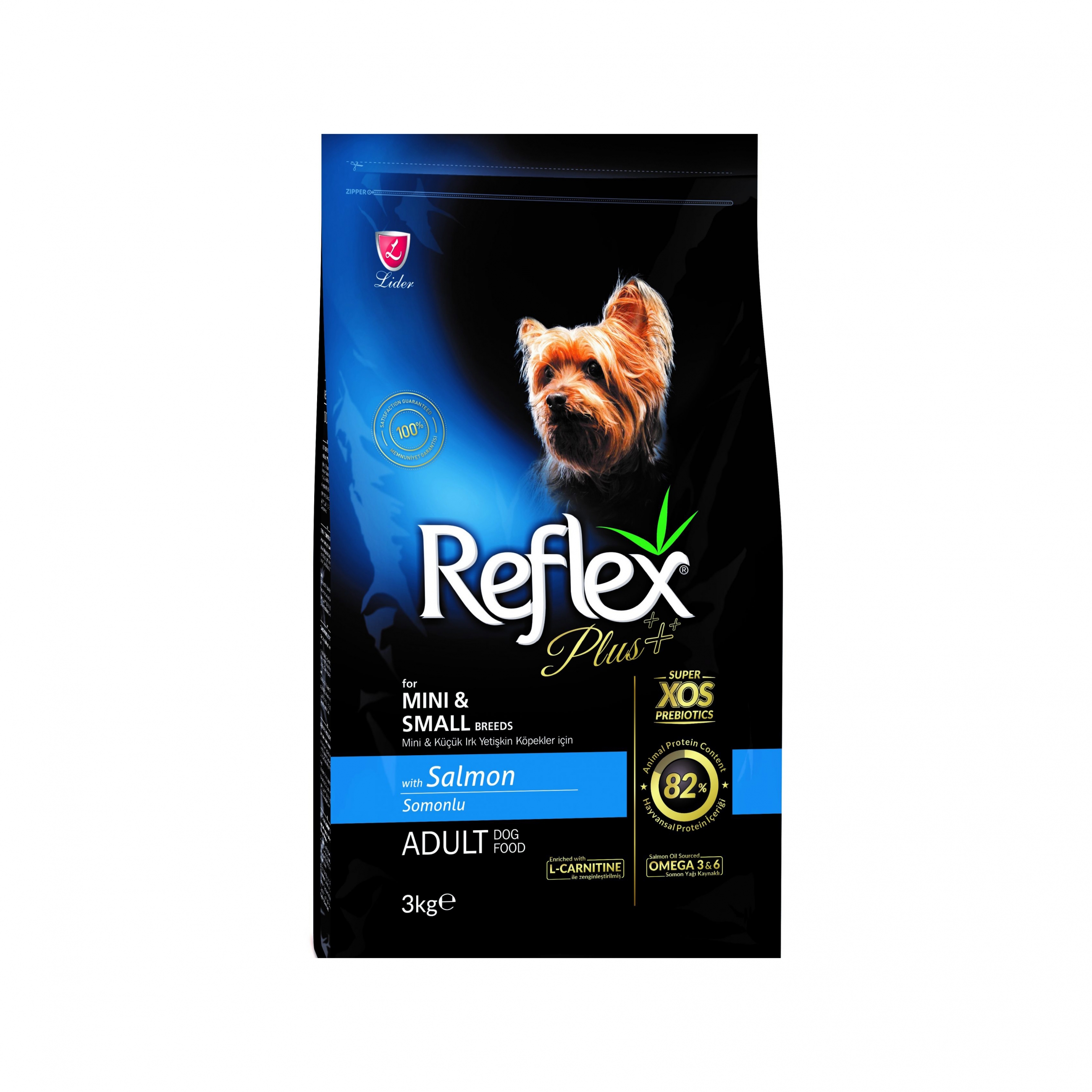 Thức ăn chó Reflex Plus Mini Small Breed Adult Salmon 3kg (dành cho chó giống nhỏ trưởng thành vị cá hồi)