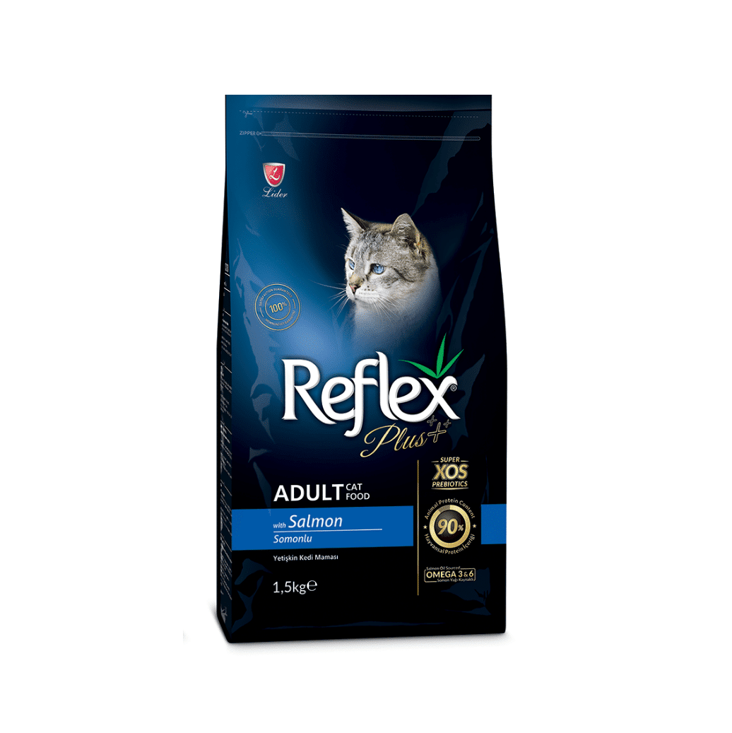 Thức ăn mèo Reflex Plus Adult Salmon 1.5kg (dành cho mèo trưởng thành vị cá hồi)