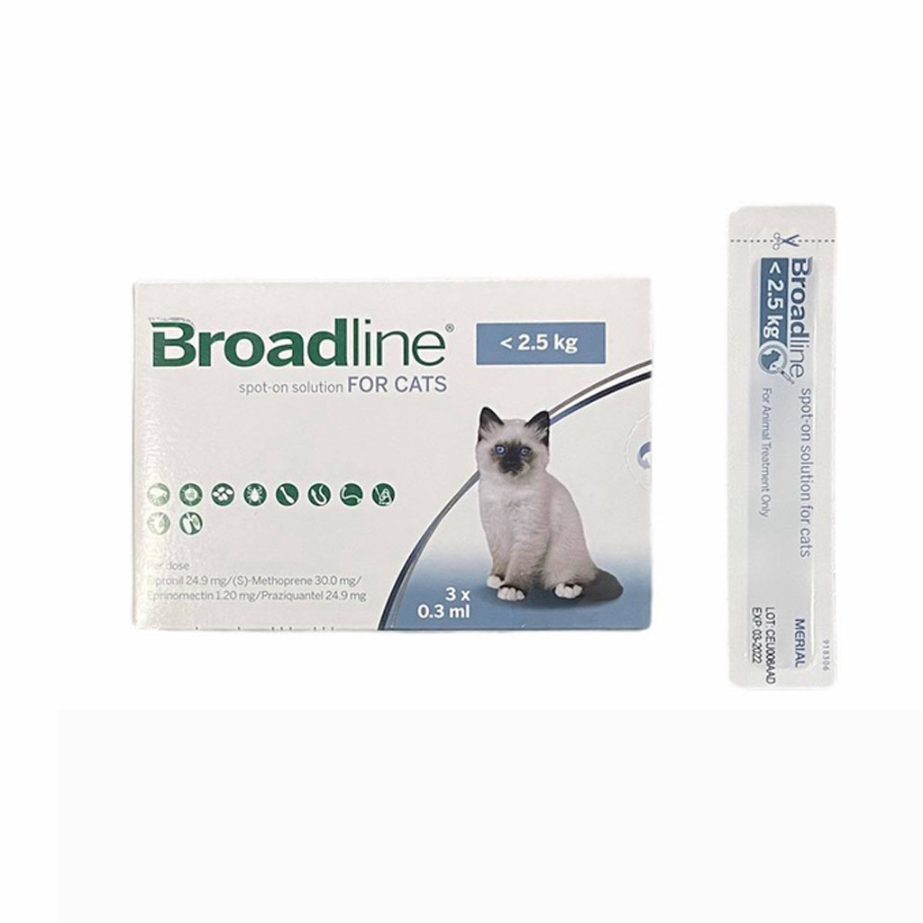 [1 tuýp] Broadline Thuốc nhỏ gáy cho mèo dưới 2.5kg phòng trị nội ngoại ký sinh trùng