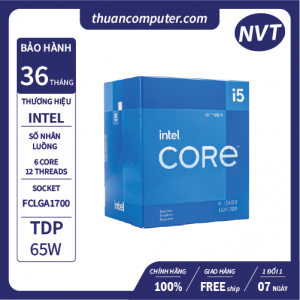 CPU Intel Core i5-12400F (Upto 4.4Ghz, 6 nhân 12 luồng, 18MB Cache, 65W)