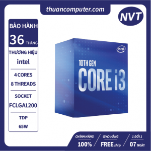 CPU Intel Core i3 10100 (3.60 Up to 4.30GHz, 6M, 4 Cores 8 Threads) box chính hãng