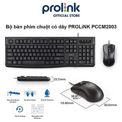 Bộ bàn phím chuột máy tính Prolink 2003