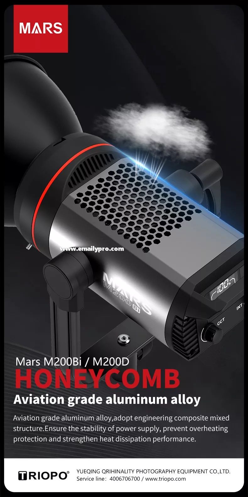 Đèn LED TRIOPO MARS M200D Video Light 200W