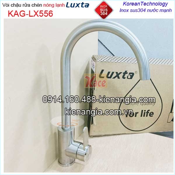 Vòi rửa chén nóng lạnh inox sus304 Luxta KAG-LX556