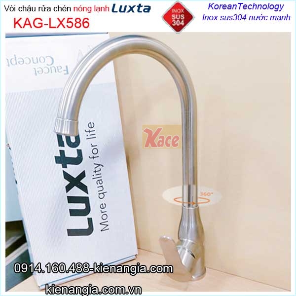 Vòi rửa chén nóng lạnh inox 304 Luxta-Korea  KAG-LX586