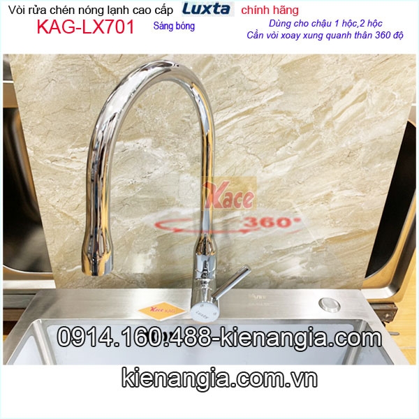 Vòi rửa chén chính hãng Luxta nóng lạnh KAG-LX701