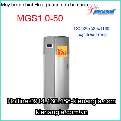 Bơm nhiệt bình tích hợp gia đình Megasun MGS1,0-80