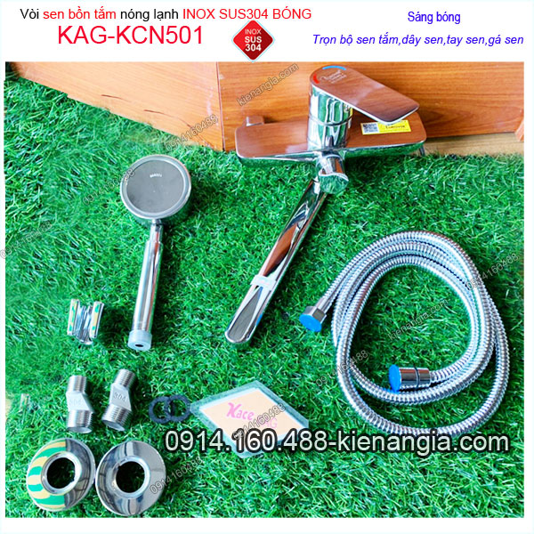 KAG-KCN501-Sen-bon-tam-GAN-TUONG-nong-lanh-inox-sus304-bong-KAG-KCN5014