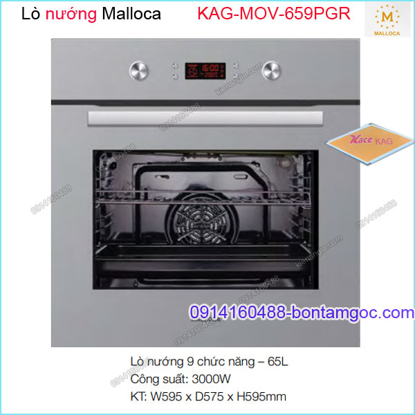 Lò nướng MALLOCA 9 chức năng 65 lít KAG-MOV659PGR