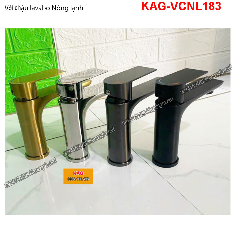 Vòi chậu lavabo nóng lạnh cao 20cm KAG-VCNL183