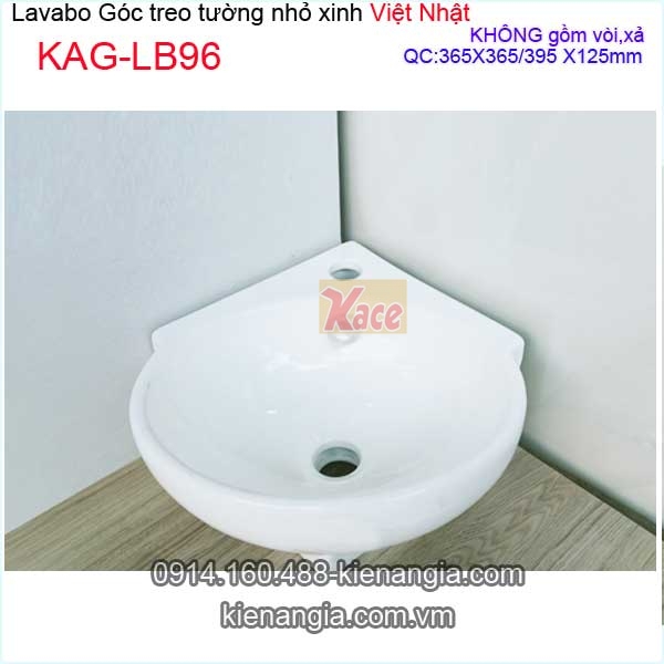Chậu lavabo góc treo tường nhỏ xinh Việt Nhật KAG-LB96