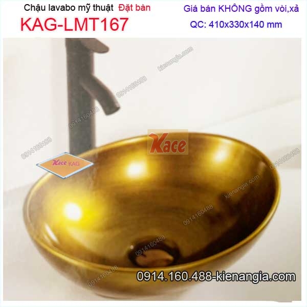 Chậu lavabo màu vàng đặt bàn  41x33cm KAG-LMT167
