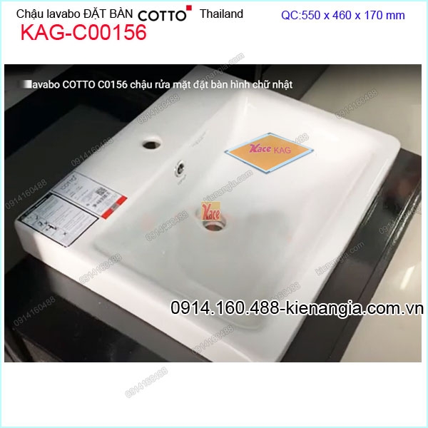 KAG-C00156-Chau-lavabo-chu-nhat-dat-ban-COTTO-Thailand-KAG-C00156