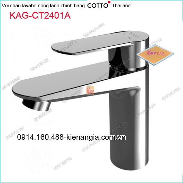 Vòi chậu lavabo nóng lạnh COTTO Made in Thailand KAG-CT2401A