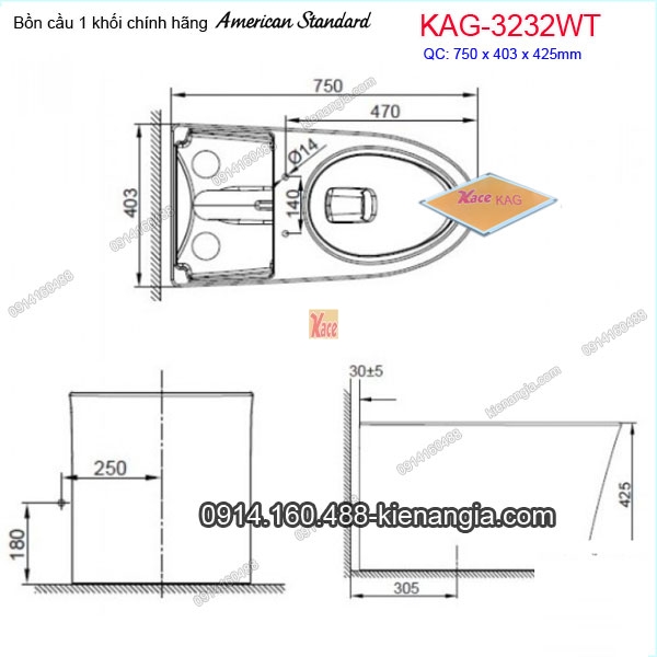 KAG-3232WT-Bon-cau-1-khoi-American-Standard-KAG-3232WT-kich-thuoc-ban-ve