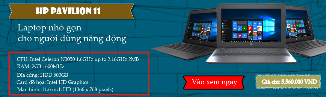 Laptop HP Pavilion 11- Laptop nhỏ gọn giá rẻ nhất tphcm