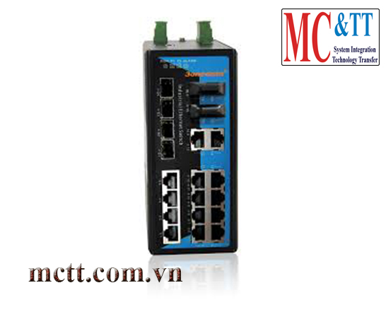 Switch công nghiệp 14 cổng Ethernet + 2 cổng quang + 4 cổng quang SFP 3onedata IES3020-4GS-2F