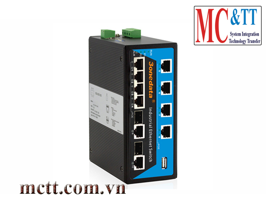 Switch công nghiệp 8 cổng PoE Ethernet + 2 cổng combo SFP 3Onedata IPS3110-2GC-8POE