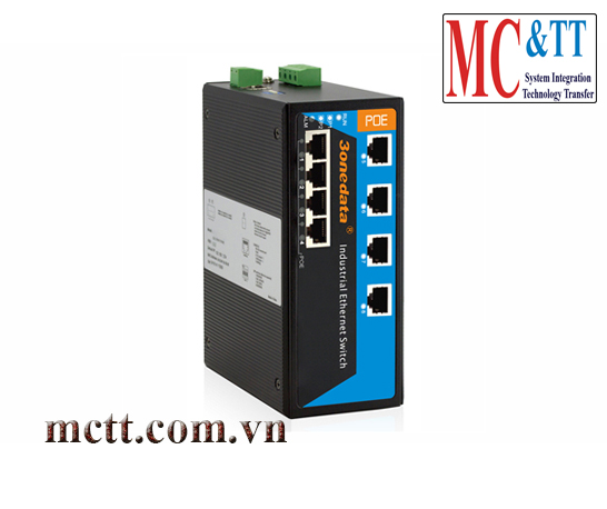 Switch công nghiệp quản lý 4 cổng Ethernet + 4 cổng PoE Ethernet 3Onedata IPS618-4POE