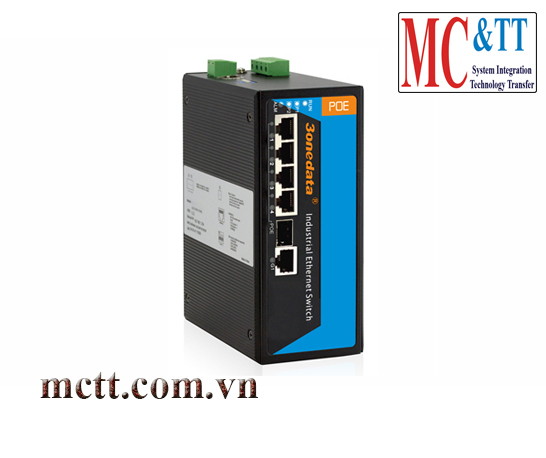 Switch công nghiệp quản lý 4 cổng PoE Ethernet + 1 cổng Combo SFP 3Onedata IPS715-1GC-4POE