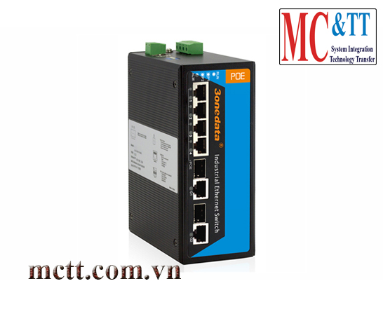 Switch công nghiệp quản lý 4 cổng PoE Ethernet + 2 cổng Combo SFP 3Onedata IPS716-2GC-4POE