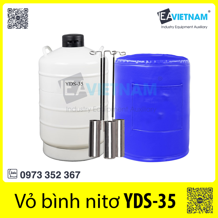 Bình Nitơ lỏng YDS-35 | Vỏ bình nito lỏng 35L | Bình chứa khí nito lỏng 35 Lít