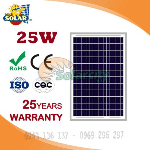 Pin Năng Lượng Mặt Trời Poly Solarcity 25W