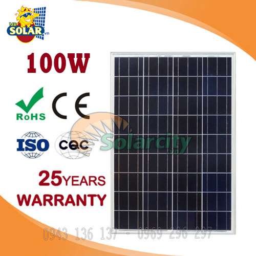 Tấm pin năng lượng mặt trời poly Solarcity 100W