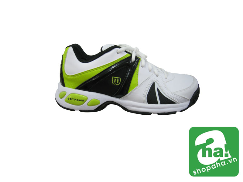 Giày tennis trắng đen xanh lá Wilson gtt04