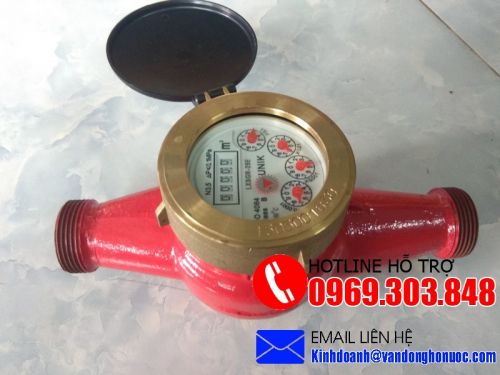 Đồng hồ nước Unik nước nóng nối ren chuẩn Đài Loan