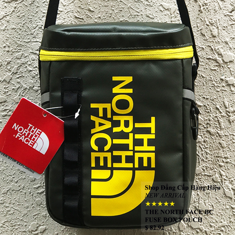 Túi đeo chéo The North Face BC Fuse Box Pounch màu xanh rêu logo vàng