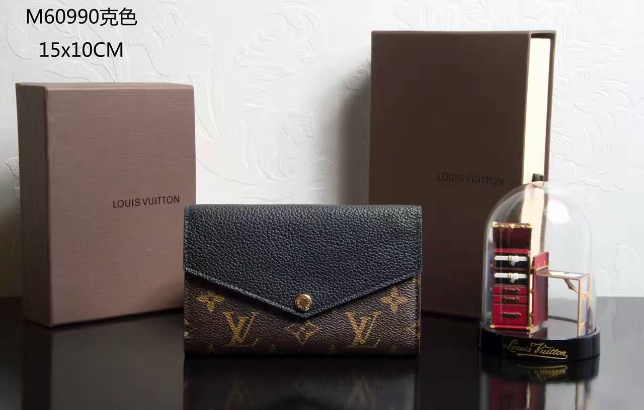 Louis Vuitton 2017 LV Monogram Pallas Compact Wallet - Brown