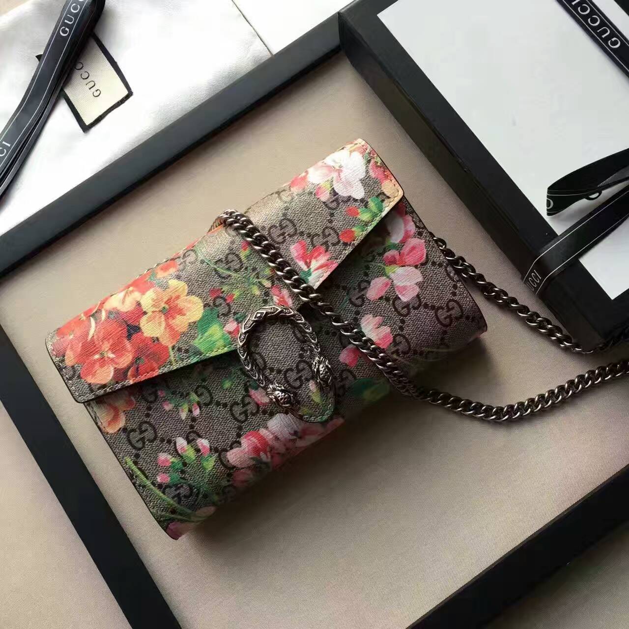 Gucci Dionysus Blooms print mini chain bag-401231