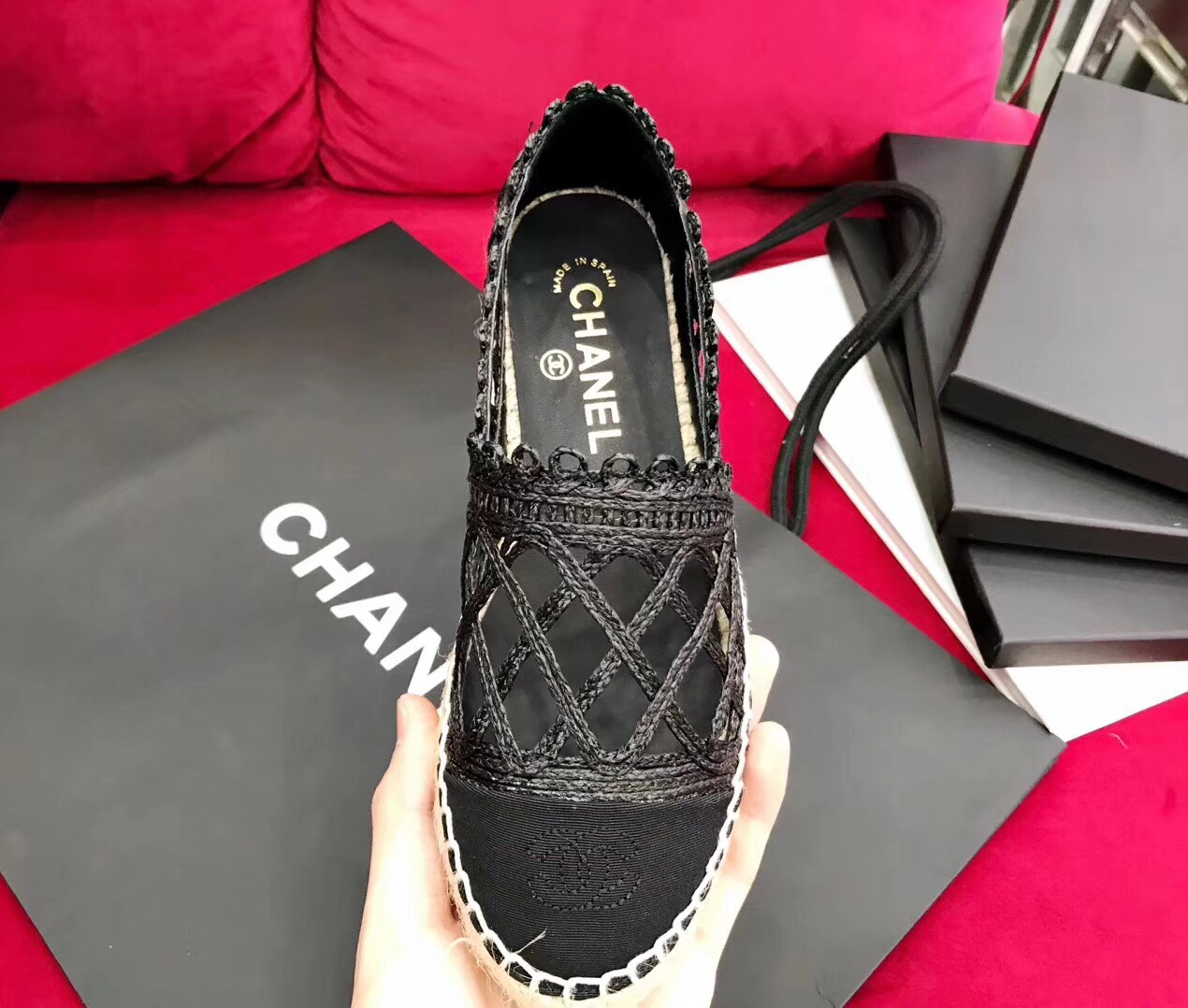 Giày Chanel đế cói siêu cấp - GNCN038