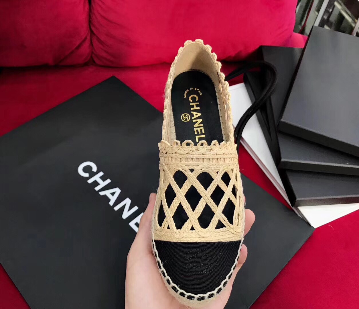 Giày Chanel đế cói siêu cấp - GNCN039