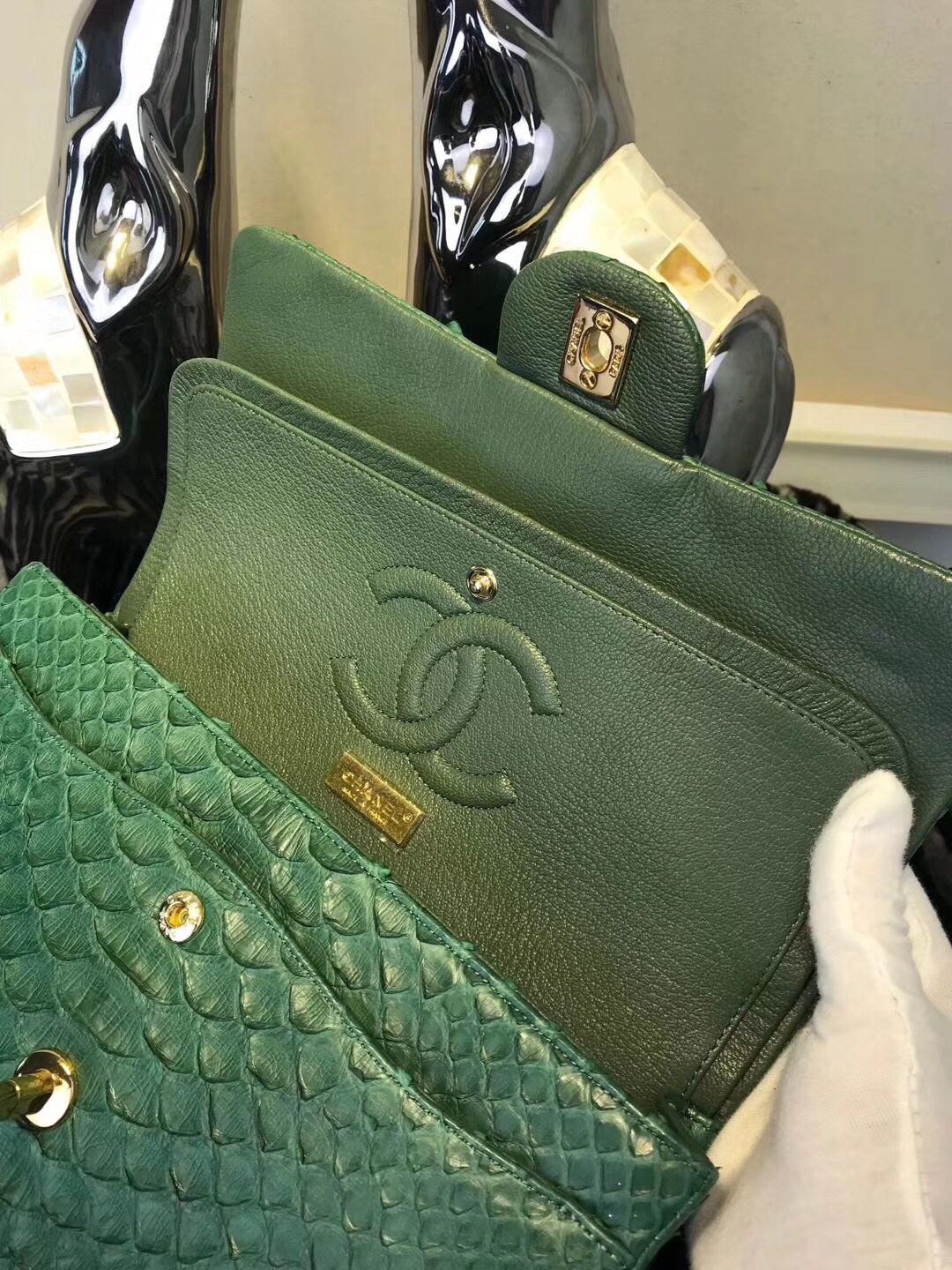 Túi xách Chanel Classic da trăn siêu cấp VIP - TXCN244